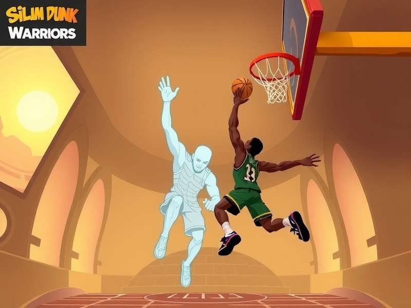 Slum Dunk Warriors gameplay showing character performing a dunk